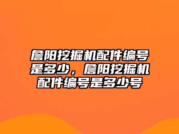 詹陽挖掘機配件編號是多少，詹陽挖掘機配件編號是多少號