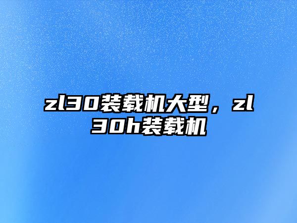 zl30裝載機大型，zl30h裝載機