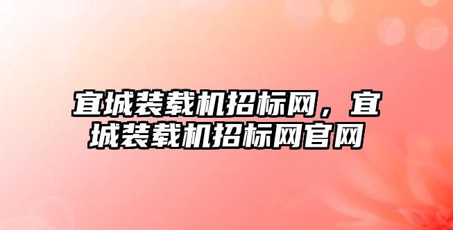 宜城裝載機招標網，宜城裝載機招標網官網