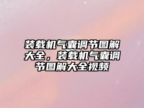 裝載機氣囊調節圖解大全，裝載機氣囊調節圖解大全視頻