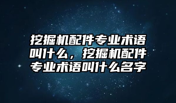 挖掘機配件專業術語叫什么，挖掘機配件專業術語叫什么名字