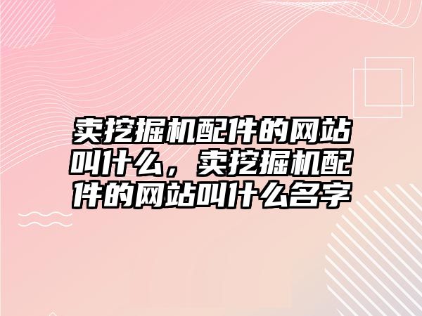 賣挖掘機配件的網站叫什么，賣挖掘機配件的網站叫什么名字