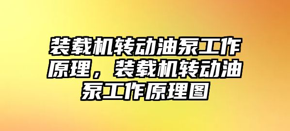 裝載機轉動油泵工作原理，裝載機轉動油泵工作原理圖