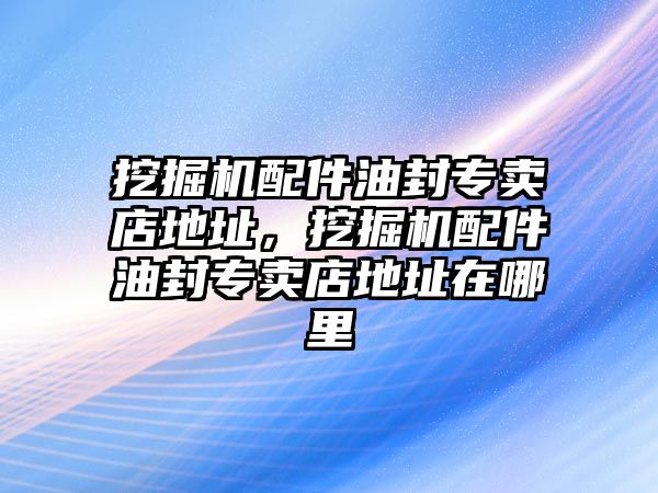 挖掘機配件油封專賣店地址，挖掘機配件油封專賣店地址在哪里