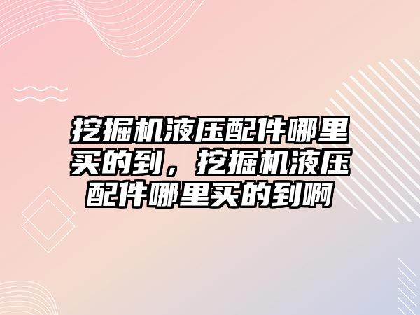 挖掘機液壓配件哪里買的到，挖掘機液壓配件哪里買的到啊