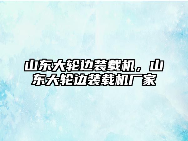 山東大輪邊裝載機，山東大輪邊裝載機廠家