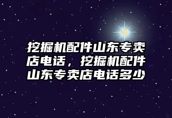 挖掘機配件山東專賣店電話，挖掘機配件山東專賣店電話多少