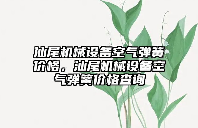 汕尾機械設(shè)備空氣彈簧價格，汕尾機械設(shè)備空氣彈簧價格查詢