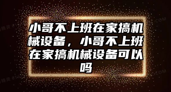 小哥不上班在家搞機械設備，小哥不上班在家搞機械設備可以嗎