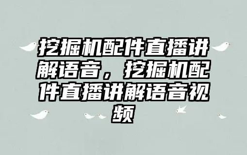 挖掘機(jī)配件直播講解語(yǔ)音，挖掘機(jī)配件直播講解語(yǔ)音視頻