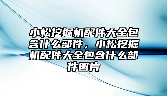 小松挖掘機配件大全包含什么部件，小松挖掘機配件大全包含什么部件圖片