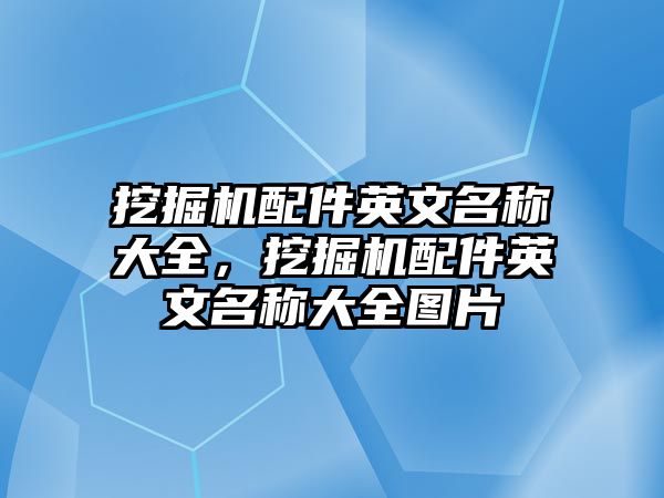 挖掘機配件英文名稱大全，挖掘機配件英文名稱大全圖片