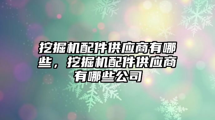 挖掘機配件供應商有哪些，挖掘機配件供應商有哪些公司