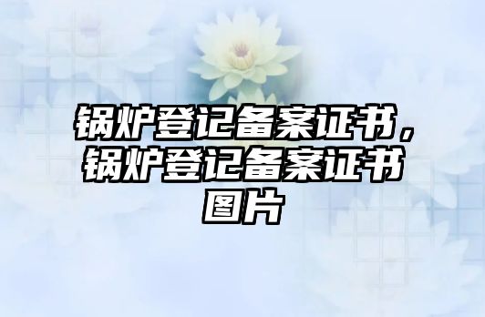 鍋爐登記備案證書，鍋爐登記備案證書圖片