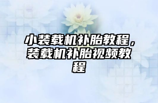 小裝載機補胎教程，裝載機補胎視頻教程