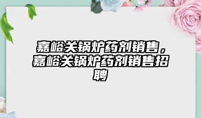 嘉峪關鍋爐藥劑銷售，嘉峪關鍋爐藥劑銷售招聘