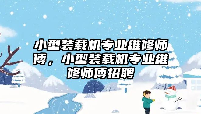 小型裝載機專業維修師傅，小型裝載機專業維修師傅招聘