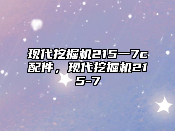 現代挖掘機215一7c配件，現代挖掘機215-7