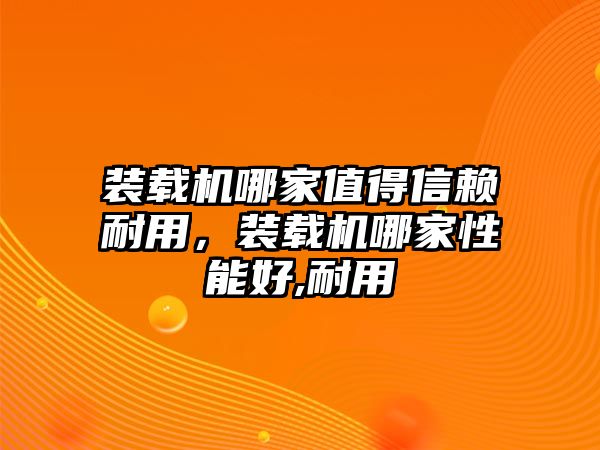 裝載機(jī)哪家值得信賴(lài)耐用，裝載機(jī)哪家性能好,耐用