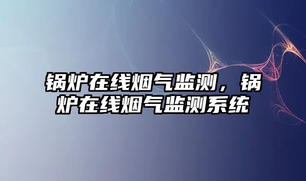 鍋爐在線煙氣監測，鍋爐在線煙氣監測系統