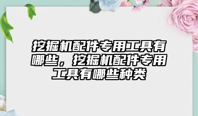 挖掘機配件專用工具有哪些，挖掘機配件專用工具有哪些種類