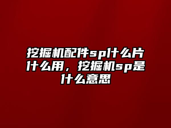 挖掘機配件sp什么片什么用，挖掘機sp是什么意思