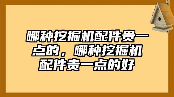 哪種挖掘機配件貴一點的，哪種挖掘機配件貴一點的好