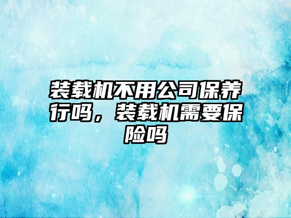 裝載機不用公司保養(yǎng)行嗎，裝載機需要保險嗎