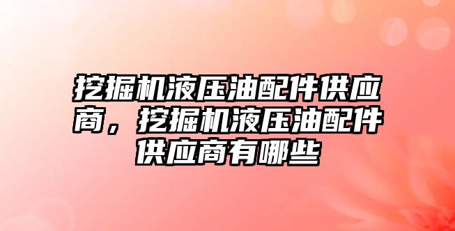 挖掘機液壓油配件供應商，挖掘機液壓油配件供應商有哪些