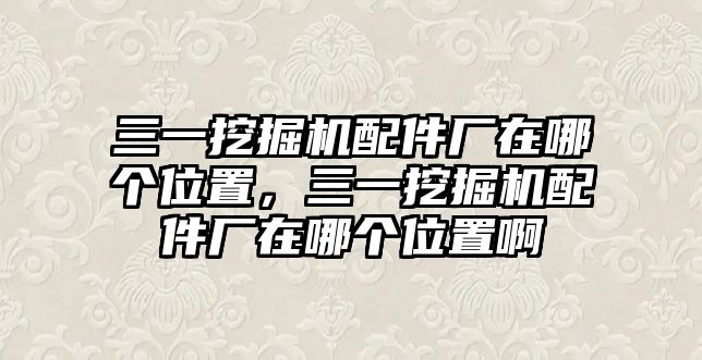 三一挖掘機配件廠在哪個位置，三一挖掘機配件廠在哪個位置啊