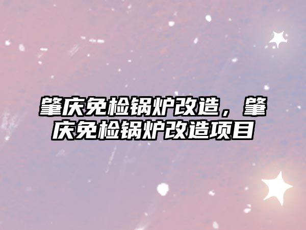 肇慶免檢鍋爐改造，肇慶免檢鍋爐改造項目