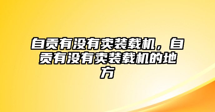 自貢有沒有賣裝載機，自貢有沒有賣裝載機的地方