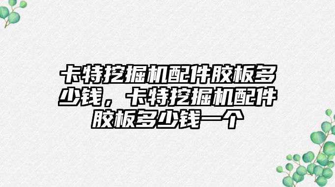 卡特挖掘機配件膠板多少錢，卡特挖掘機配件膠板多少錢一個