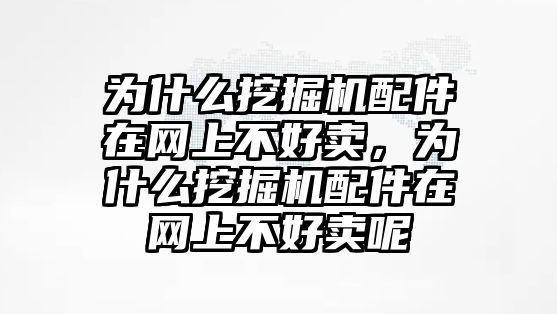 為什么挖掘機配件在網上不好賣，為什么挖掘機配件在網上不好賣呢