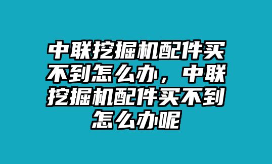 中聯挖掘機配件買不到怎么辦，中聯挖掘機配件買不到怎么辦呢