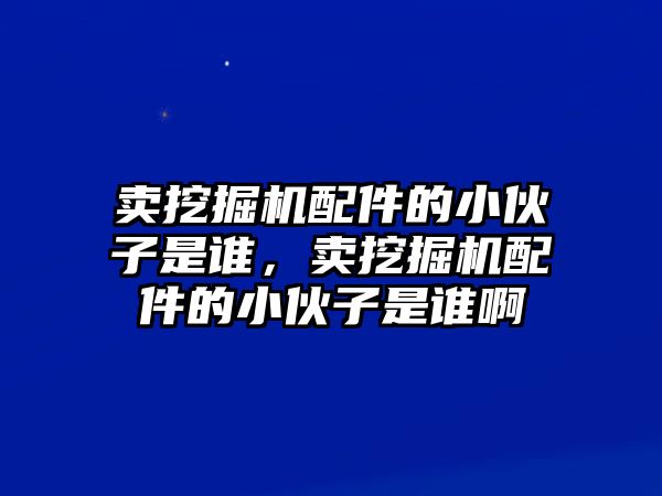 賣挖掘機配件的小伙子是誰，賣挖掘機配件的小伙子是誰啊