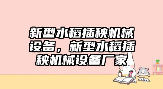 新型水稻插秧機械設備，新型水稻插秧機械設備廠家