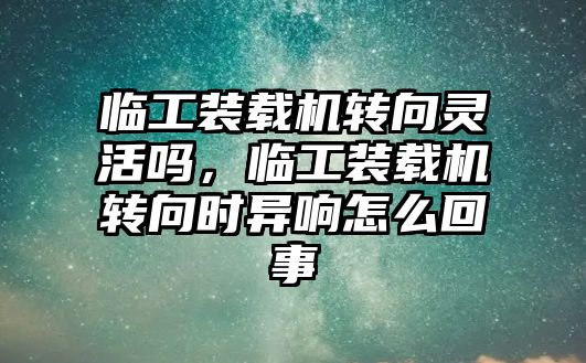 臨工裝載機轉向靈活嗎，臨工裝載機轉向時異響怎么回事