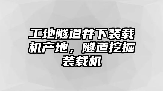 工地隧道井下裝載機產(chǎn)地，隧道挖掘裝載機