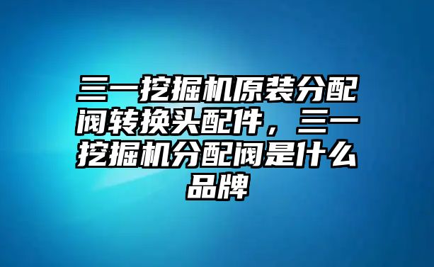 三一挖掘機(jī)原裝分配閥轉(zhuǎn)換頭配件，三一挖掘機(jī)分配閥是什么品牌