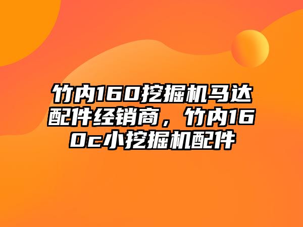 竹內160挖掘機馬達配件經銷商，竹內160c小挖掘機配件