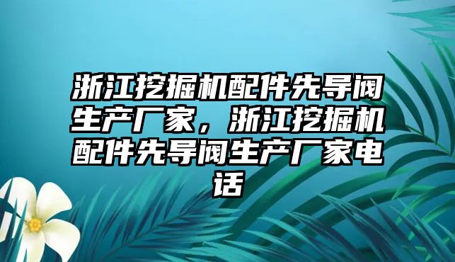 浙江挖掘機配件先導閥生產(chǎn)廠家，浙江挖掘機配件先導閥生產(chǎn)廠家電話