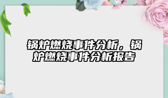 鍋爐燃燒事件分析，鍋爐燃燒事件分析報告