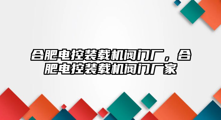 合肥電控裝載機閥門廠，合肥電控裝載機閥門廠家