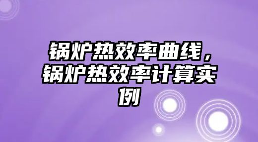 鍋爐熱效率曲線，鍋爐熱效率計算實例