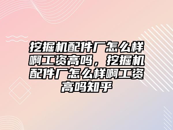 挖掘機配件廠怎么樣啊工資高嗎，挖掘機配件廠怎么樣啊工資高嗎知乎