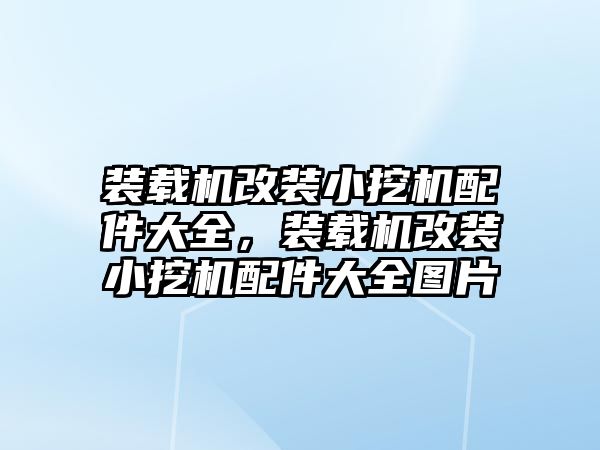 裝載機改裝小挖機配件大全，裝載機改裝小挖機配件大全圖片