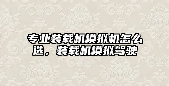 專業裝載機模擬機怎么選，裝載機模擬駕駛