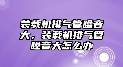 裝載機排氣管噪音大，裝載機排氣管噪音大怎么辦