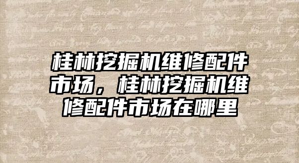 桂林挖掘機維修配件市場，桂林挖掘機維修配件市場在哪里